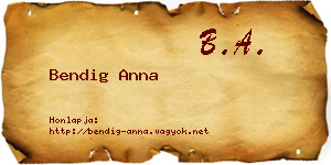 Bendig Anna névjegykártya