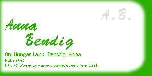 anna bendig business card